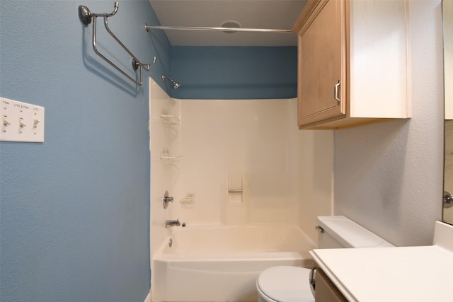 7521 Beaudelaire Cir, Galveston, TX 77551 - full bathroom with toilet, tub / shower combination, and vanity