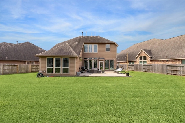 13921 Pebble Falls Ln, Pearland, TX 77584 - rear view of property featuring a patio area and roof with shingles