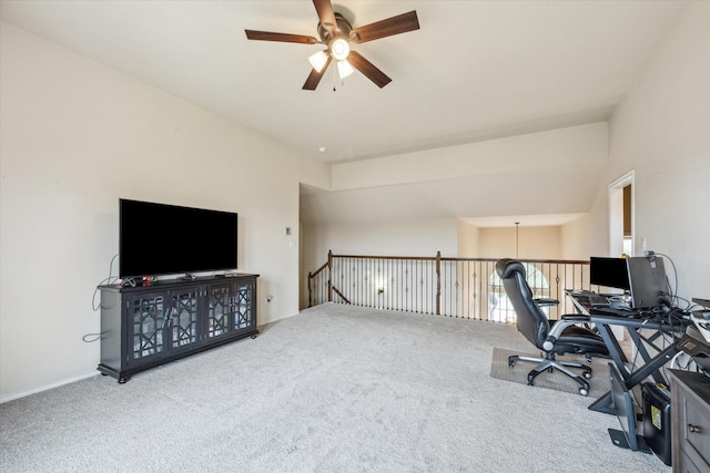 13921 Pebble Falls Ln, Pearland, TX 77584 - carpeted office space featuring a ceiling fan