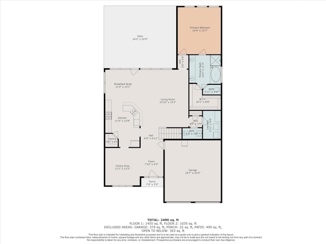 13921 Pebble Falls Ln, Pearland, TX 77584 - property floor plan