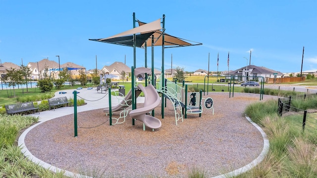 community play area featuring a residential view