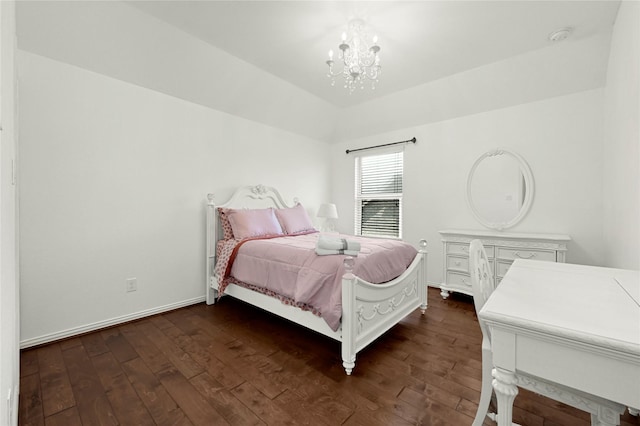 18914 Trinity Star Dr, Cypress, TX 77433 - bedroom with a chandelier, dark wood-style floors, and baseboards