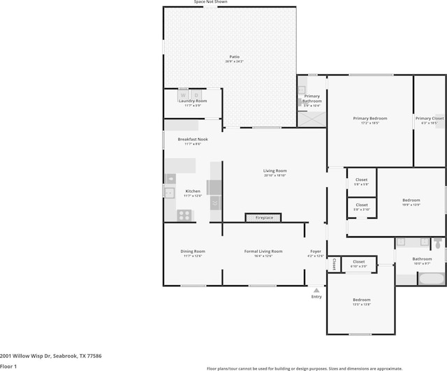 2001 Willow Wisp Dr, Seabrook, TX 77586 - room layout
