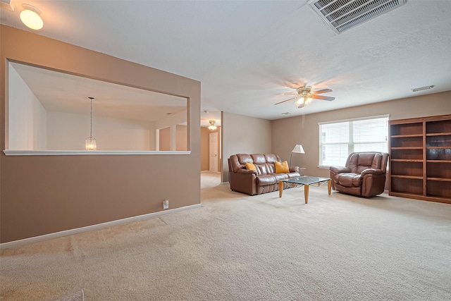 10406 Nickel Grove Dr, Houston, TX 77095 - carpeted living room with a ceiling fan and baseboards