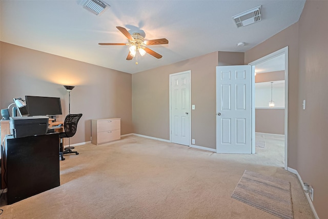 10406 Nickel Grove Dr, Houston, TX 77095 - carpeted office space with ceiling fan and baseboards