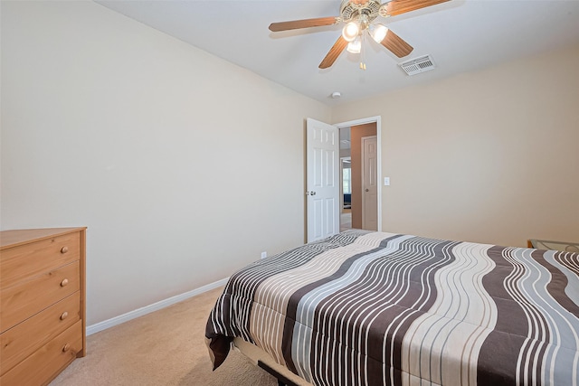 10406 Nickel Grove Dr, Houston, TX 77095 - bedroom with light carpet, baseboards, and a ceiling fan