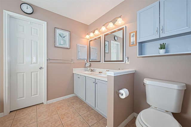 10406 Nickel Grove Dr, Houston, TX 77095 - full bathroom with baseboards, toilet, tile patterned floors, and double vanity