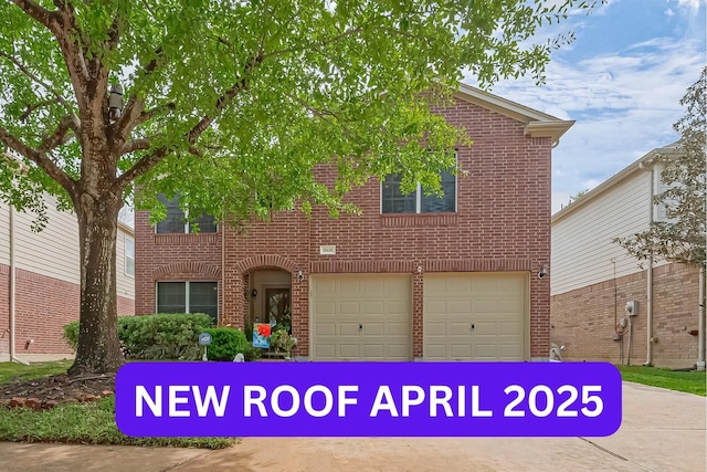 10406 Nickel Grove Dr, Houston, TX 77095 - traditional-style home featuring brick siding, an attached garage, and driveway
