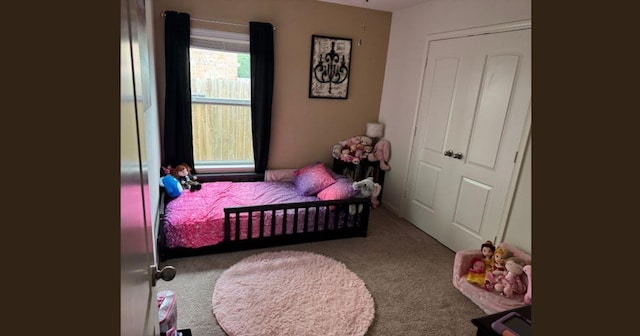 bedroom with carpet