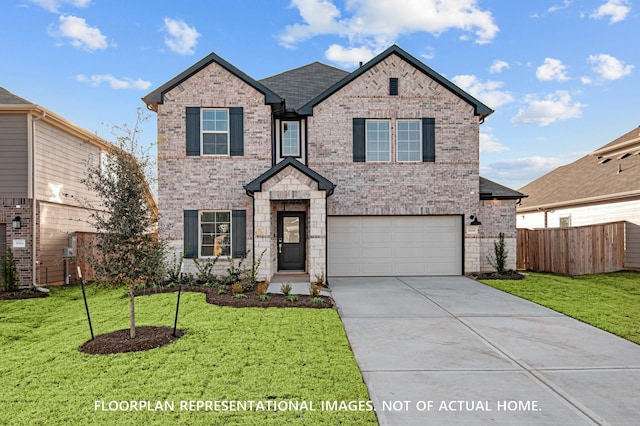 5042 Celestial Ct, La Marque, TX 77563 - view of front facade with brick siding, a garage, and concrete driveway