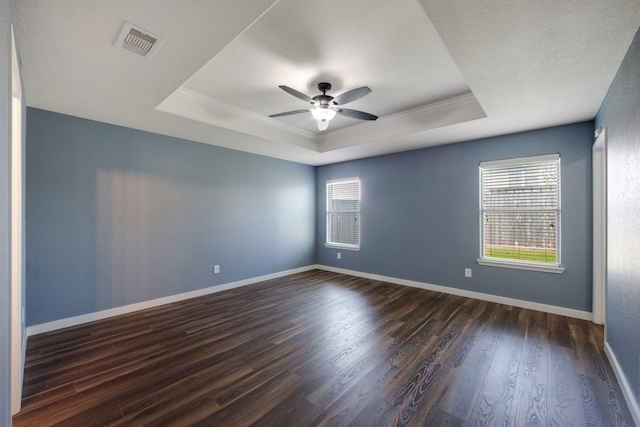 15319 Sableton Crest Ln, Cypress, TX 77429 - unfurnished room featuring ornamental molding, a raised ceiling, a wealth of natural light, and visible vents