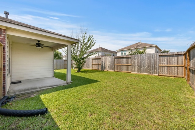 15319 Sableton Crest Ln, Cypress, TX 77429 - view of yard with a patio, ceiling fan, and a fenced backyard