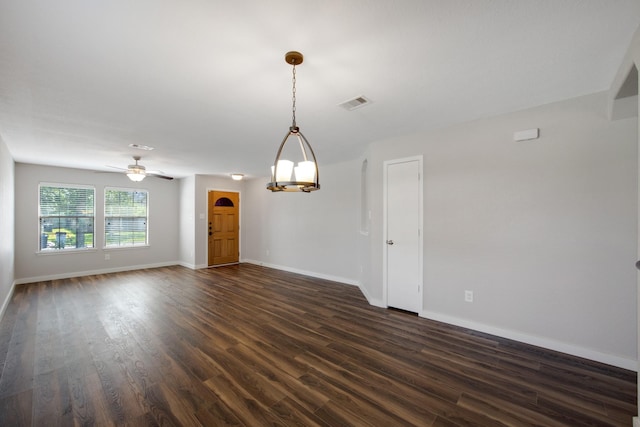 15319 Sableton Crest Ln, Cypress, TX 77429 - interior space with baseboards, dark wood-style floors, and visible vents