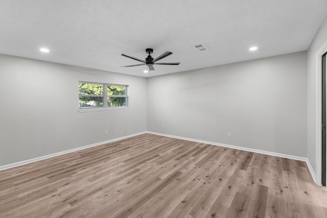 213 Westview Dr, Sealy, TX 77474 - spare room with a ceiling fan, recessed lighting, and light wood-type flooring