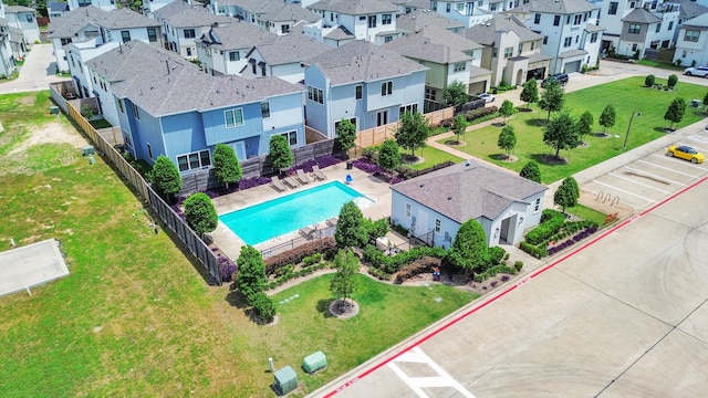 drone / aerial view featuring a residential view