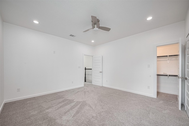 7307 W Knoll St, Houston, TX 77028 - unfurnished bedroom with carpet flooring, visible vents, and recessed lighting