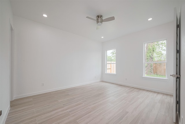 7307 W Knoll St, Houston, TX 77028 - unfurnished room featuring baseboards, ceiling fan, and light wood-type flooring