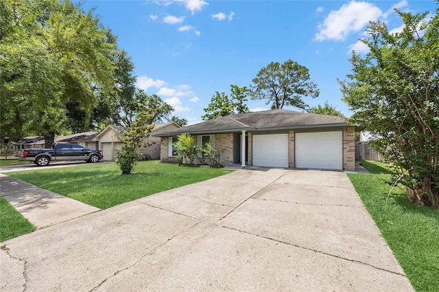 6727 Winding Trace Dr, Houston, TX 77086 - ranch-style house with a garage, concrete driveway, and brick siding