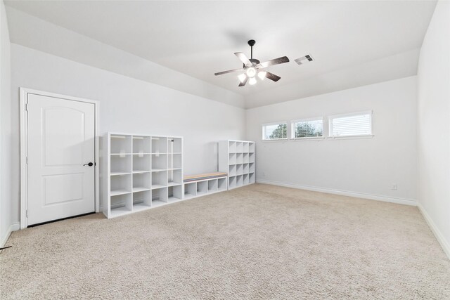 18538 Wade Creek Ln, Cypress, TX 77433 - carpeted empty room with baseboards, ceiling fan, and visible vents