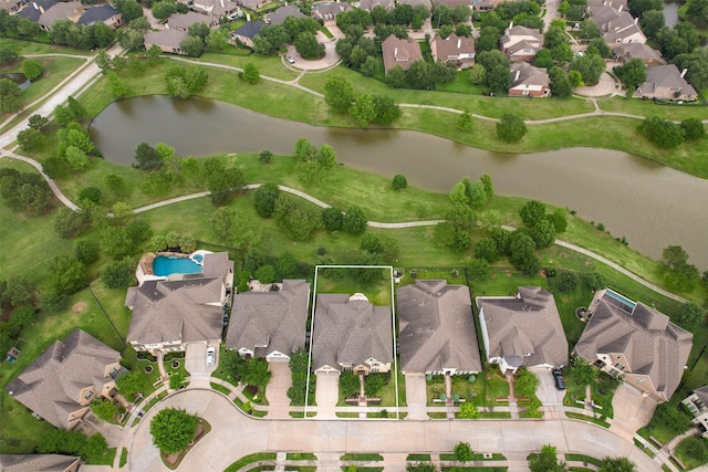 18538 Wade Creek Ln, Cypress, TX 77433 - bird's eye view featuring a water view and a residential view