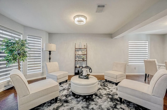 16107 Lakestone Dr, Tomball, TX 77377 - sitting room featuring wood finished floors and baseboards