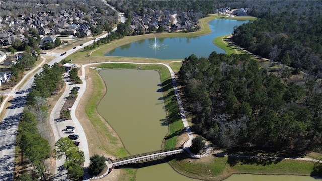 318 Mistletoe Ridge Ct, Montgomery, TX 77316 - bird's eye view with a water view and a residential view