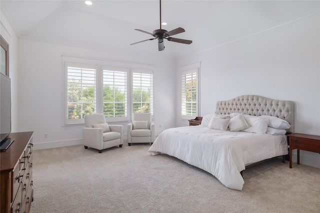 508 Golden Bear Dr, Austin, TX 78738 - bedroom featuring light colored carpet, baseboards, a ceiling fan, and recessed lighting