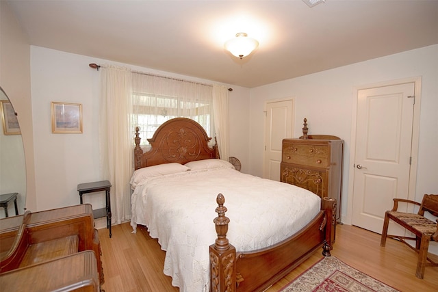 bedroom featuring light wood-type flooring