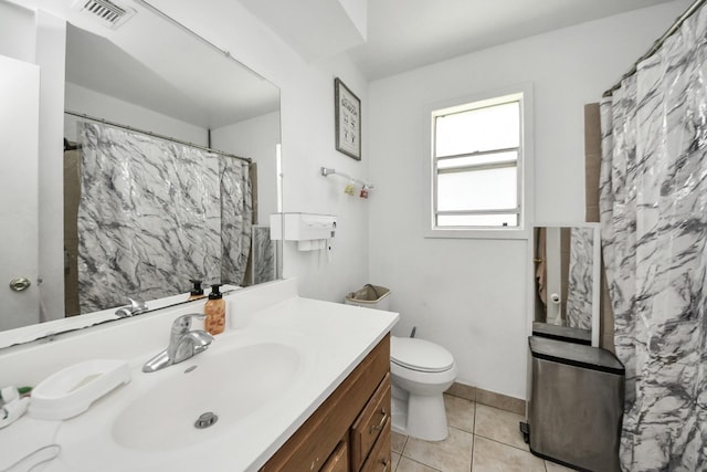 6230 Grandvale Dr, Houston, TX 77072 - full bath featuring tile patterned floors, toilet, visible vents, and vanity