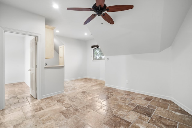 8603 Royal Retreat, Richmond, TX 77469 - spare room featuring recessed lighting, baseboards, ceiling fan, and stone tile flooring