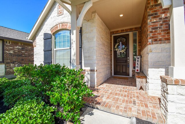 18273 Evanhale Bend Dr, Cypress, TX 77429 - entrance to property featuring brick siding and stone siding