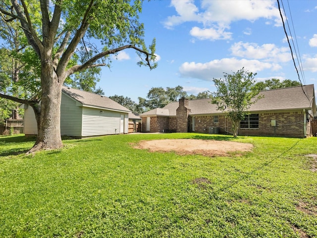 1922 Tracy Lynn Ln, Alvin, TX 77511 - view of green lawn with central AC unit