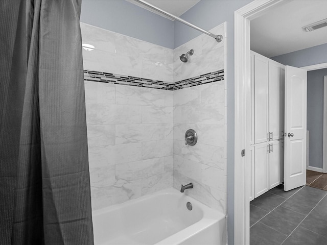 1922 Tracy Lynn Ln, Alvin, TX 77511 - full bath featuring shower / bath combination with curtain and tile patterned flooring