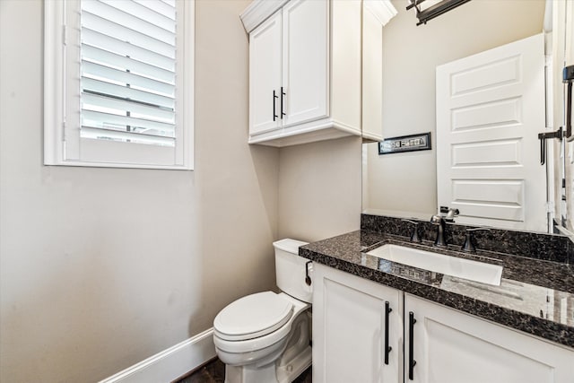 1214 Dunlavy St, Houston, TX 77019 - half bath featuring vanity, toilet, and baseboards