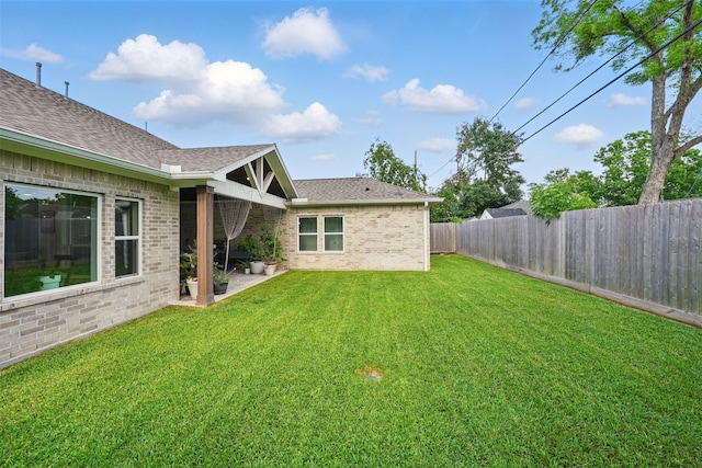 view of yard with a patio area