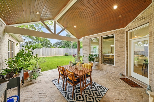 view of patio with outdoor dining area