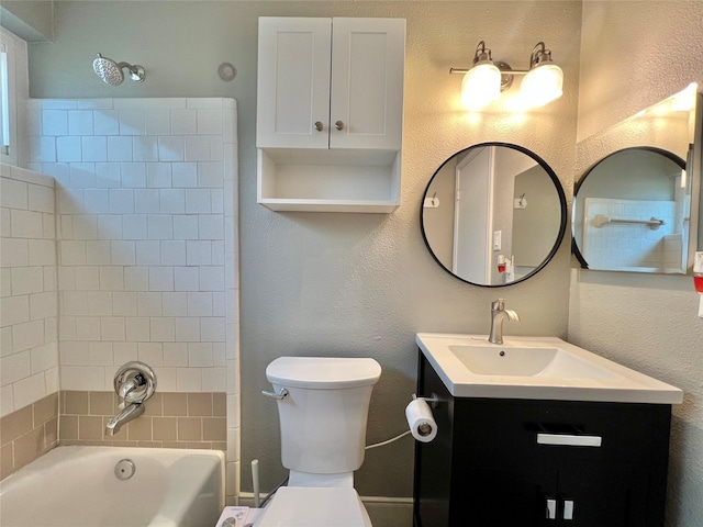 37 Ranch House Loop, Angleton, TX 77515 - bathroom featuring shower / bath combination, vanity, and toilet