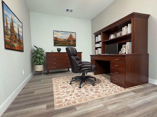 4307B Dickson St, Houston, TX 77007 - office featuring baseboards and light wood finished floors