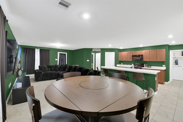 4826 Westfield Pines Dr, Katy, TX 77449 - dining room featuring recessed lighting and light tile patterned floors