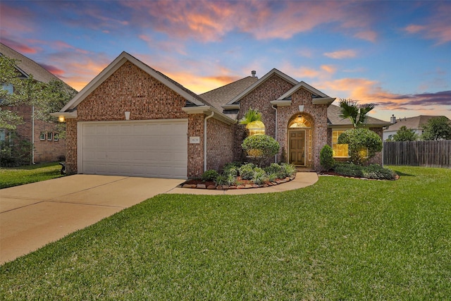 18239 Rustic Springs Dr, Tomball, TX 77375 - view of front facade with driveway, an attached garage, and brick siding
