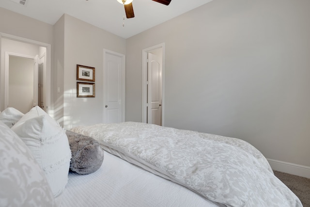 1614 Primrose Ln, Katy, TX 77493 - bedroom featuring carpet floors, baseboards, and ceiling fan