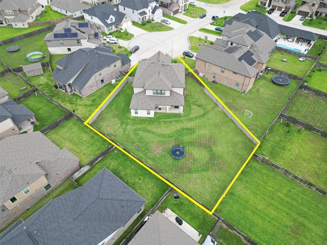aerial view with a residential view