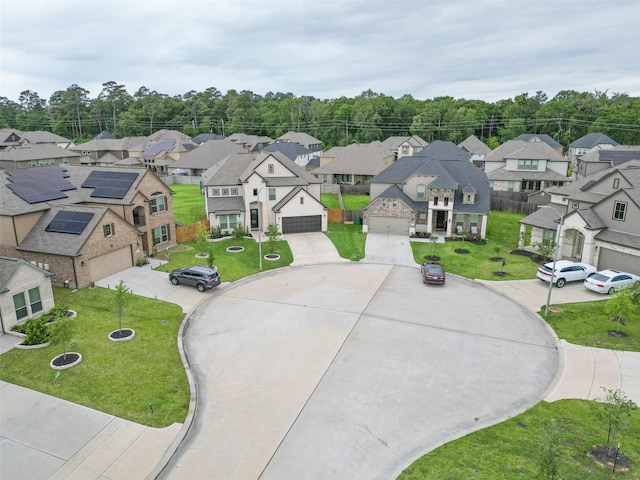 bird's eye view with a residential view