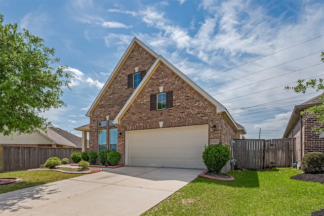 19911 Whistle Creek Ln, Cypress, TX 77433 - traditional-style house with concrete driveway, brick siding, and fence
