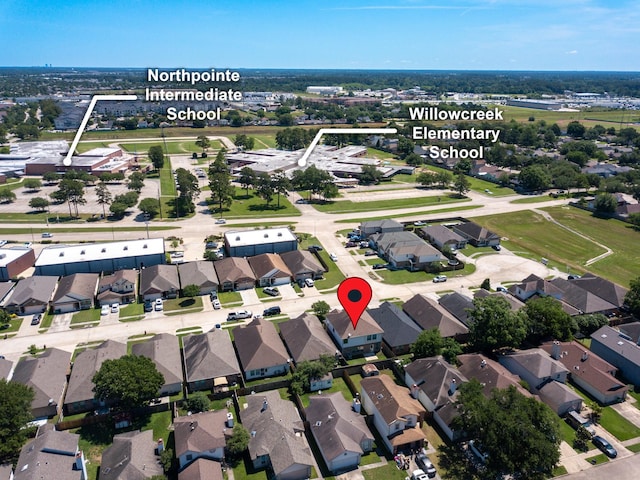18303 Hillingdon Ln, Tomball, TX 77377 - aerial perspective of suburban area featuring property boundaries highlighted