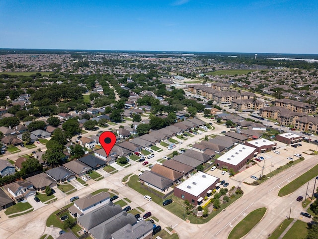 aerial view with a residential view