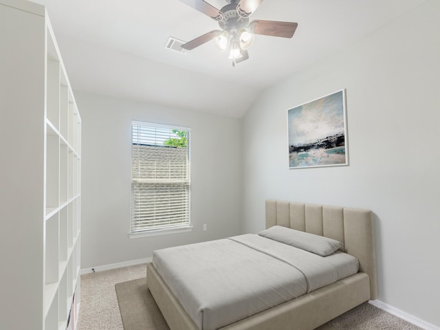 18303 Hillingdon Ln, Tomball, TX 77377 - bedroom featuring light carpet, baseboards, ceiling fan, and lofted ceiling