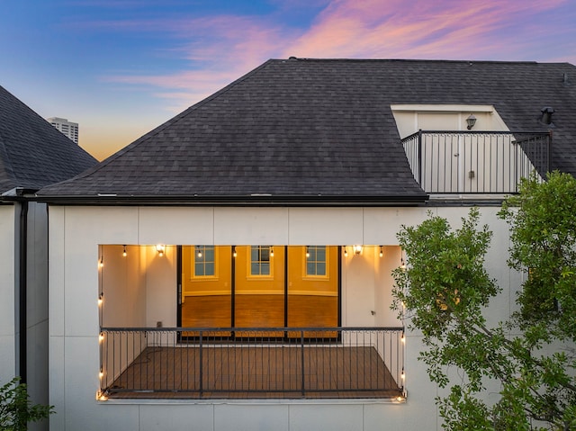 5412 Jackson St, Houston, TX 77004 - rear view of property featuring roof with shingles and a balcony