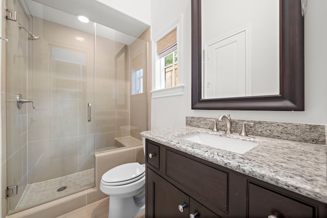 5412 Jackson St, Houston, TX 77004 - bathroom featuring vanity, toilet, and a stall shower