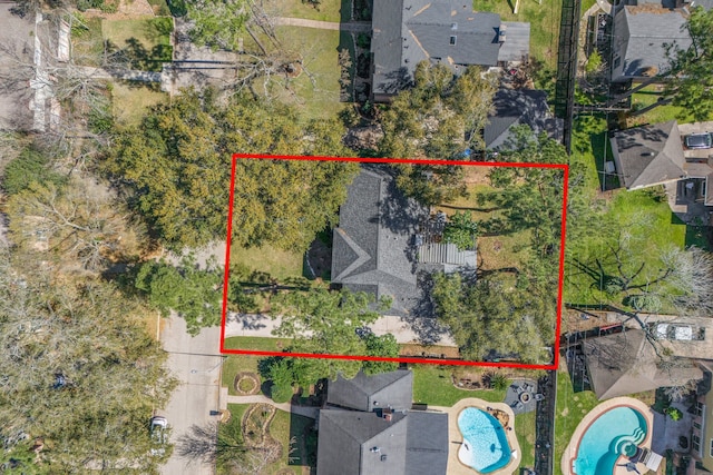6615 Ampton Dr, Spring, TX 77379 - view of property location with a pool area and property boundaries highlighted
